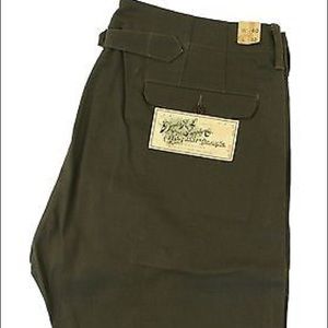 RRL Green Rigid Cotton Buckleback Pants Chino